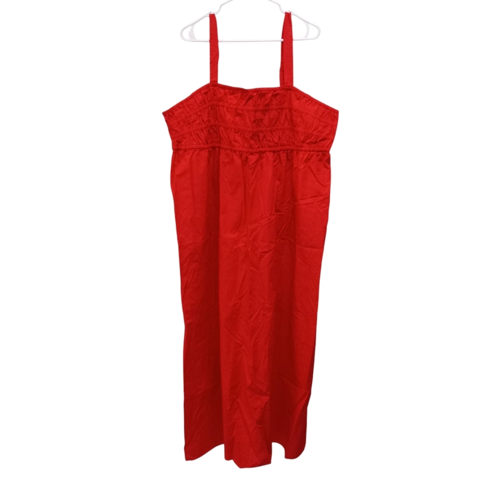 True Craft Vibrant Red Sleeveless Adjustable Strap Dress